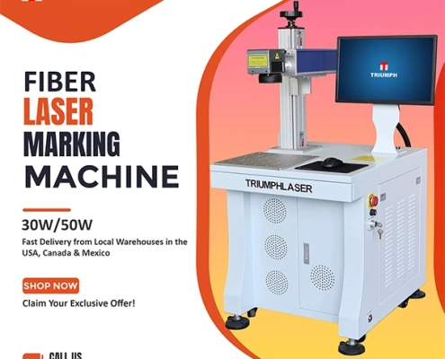 Ttriumph fiber laser marking machine,30W 50W laser engraving machine for metal